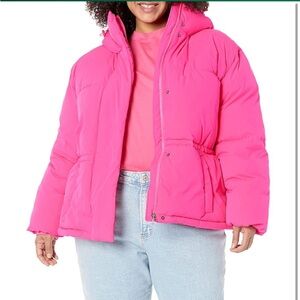 2PC Pink/Red Puffer Jackets